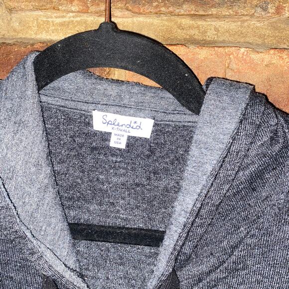 Splendid Charcoal Gray Full Zip Hoodie Sweatshirt Women's Size XS - Picture 4 of 7